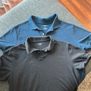 2 Men's Polo Shirts Blue and Grey Size XL